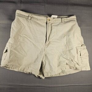 Columbia Womens Tan Khaki Cotton Cargo Hiking Shorts Size L 5 Inch Inseam XL4098